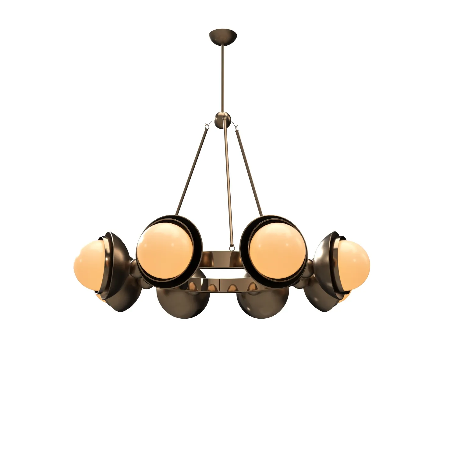 Bronze and Murano Glass Chandelier PBR 3D Model_04
